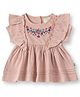 JusCubs Cotton Woven Half Sleeves Floral Embroidered Peplum Top - Pink