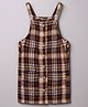 PURPLE UNITED KIDS Tweed Woven Sleeveless Plaid Checked Pinafore Dress - Brown