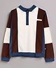 PURPLE UNITED KIDS Terry Woven Full Sleeves Colour Blocked Polo Light Winter Sweatshirt - Multi Colour