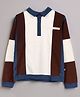 PURPLE UNITED KIDS Terry Woven Full Sleeves Colour Blocked Polo Winter Sweatshirt - Multi Colour