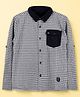 PURPLE UNITED KIDS Flannel Woven Full Sleeves Checked Shirt - Black & Multi Colour