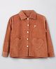 PURPLE UNITED KIDS Courduroy Woven Full Sleeves Hearts Detailed Jacket - Rust
