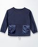 PURPLE UNITED KIDS Fleece Woven Full Sleeves Solid Light Winter Sweatshirt - Navy Blue