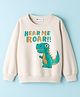 Kookie Kids Premium Heavy Gauge Terry Knit Full Sleeves Sweatshirt With Dino Print - Beige