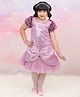 Li & Li Couture Sequin Woven Half Sleeves Floral & Bow Applique Detailed Dress - Mauve & Dusty Lavender