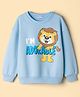 Kookie Kids Premium Heavy Gauge Terry Knit Full Sleeves Sweatshirt With Lion Print - Light Blue