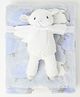 Snugtime Coral Fleece Baby Blanket with Toy-Blue|Design-Sheep|Super Soft|For Boys 0-36 months