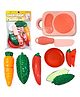 Lumo Brilliant Toys Chop Chop Vegetable Frenzy Toy Set For Kids, Fun Educational Pretend Play Kitchen Food Toys for Kids 7 Pieces - Multicolor