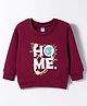 Tango Fleece Knit Full Sleeves Sweatshirt with Text Graphic - Maroon