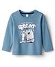 Tango Single Jersey Knit Full Sleeves T-Shirt with Text Graphic - Light Blue