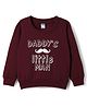 Tango Looper Knit Full Sleeves T-Shirt With Daddys Little Man Text Print - Maroon