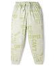 Taeko Single Jersey Knit Full Length Lounge Pant With Text Print - Green