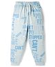 Taeko Single Jersey Knit Full Length Lounge Pant With Text Print - Light Blue