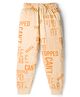 Taeko Single Jersey Knit Full Length Lounge Pant With Text Print - Light Orange