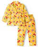 Babyhug Cotton Knit Full Sleeves Co-ords Night Suit With Floral Print - Yellow