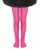 Neska Moda Glitter Mesh Detailed Fishnet Stockings - Neon Pink