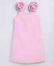 Taffykids Woven Sleeveless Floral Applique Detailed Dress - Pink