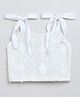 Taffykids Net Knit Sleeveless Abstract Embroidered Crop Top - White