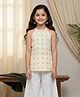 Taffykids 100% Cotton Woven Sleeveless Abstract Printed Halter Neck Ethnic Top  - Yellow