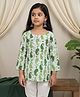 Taffykids 100% Cotton Woven Full Sleeves Paisley Printed Top - Green