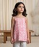 Taffykids 100% Cotton Woven Sleeveless Abstract Printed Top - Red & White