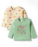 Tango Single Jersey Knit Full Sleeves Printed T-Shirts Pack of 2 - Green & Yellow