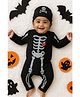 Tipy Tipy Tap Lycra Halloween Theme Full Sleeves Skeleton Costume Set - Black
