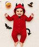 Tipy Tipy Tap Lycra Halloween Theme Full Sleeves Hooded Devil Costume Set - Red