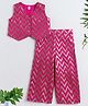 The Magic Wand Woven Sleeveless Chevron Printed Top & Coordinating Palazzo Set - Fuchsia