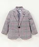 Noddy Full Sleeves Checked Blazer - Red & Grey