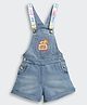Barbie by Tiny Girl Denim Woven Sleeveless Such A Fun Day Text Printed Dungaree - Light Blue
