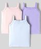 Zero Sinker Knit Sleeveless Solid Colour Slips Pack Of 3 - Pink Purple & Mint