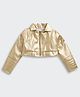 Barbie by Tiny Girl Cotton Woven Full Sleeves Solid Light Winter Jacket - Gold