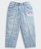 Barbie by Tiny Girl Denim Rainbow Printed Mild Washed Jeans - Light Blue