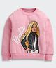 Barbie by Tiny Girl Woven Mattel Featuring Full Sleeves Character Printed Sweatshirt - Pink