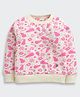 Barbie by Tiny Girl Woven Christmas Theme Full Sleeves Snowman Printed Light winter Sweatshirt - Cream
