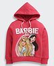 Barbie by Tiny Girl Woven Mattel Featuring Full Sleeves Characters Printed Light Winter Hooded Sweatshirt - Hot Pink