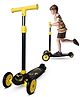 De Jure Fitness 3 Wheel Foldable Kids Scooter | 4 Level Adjustable | Non-Slip Wide Deck| 50 Kg Capacity| Lean to Steer Mechanism| Foot Brake| Easy Fold Design | No Assembly