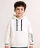 Bubble Berry Knit Full Sleeves Attitude Text Printed Hooded Oversized Winter Sweatshirt - White