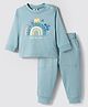 Zero Interlock Knit Full Sleeves T-Shirt & Lounge Pant Set with Vehicle Graphic - Turquoise