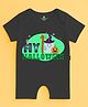 The Peppy Tend 100% Cotton Knit Halloween Theme Half Sleeves My 1st Halloween Text Printed Romper - Black