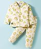 Enfance Core Full Sleeves Melon Printed Coordinating Nightsuit Set - Yellow