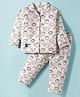 Enfance Core Full Sleeves Animal Faces Printed Coordinating Nightsuit Set - Brown