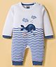 Mini Taurus Interlock Knit Full Sleeves Romper With Whale Print - Blue