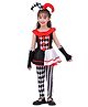 Little Surprise Box Blended Halloween Theme Full Sleeves Harley Quinn Costume Set - Black & White