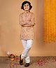 BT DEZINES Cotton Blend Woven Full Sleeves Ethnic Motif Printed Kurta Pyjama Set - Mustard