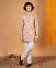 BT DEZINES Cotton Blend Woven Full Sleeves Geometric Printed Kurta Pyjama Set - Rust