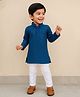 Lagorii Cotton Blend Woven Full Sleeves Sequins Embroidered Kurta Pyjama Set - Blue