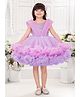 Lagorii Net Woven Sleeveless Ruffle Detailed & Sequins Embellished Gown - Lavender