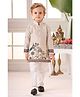 Lagorii Cotton Blend Woven Full Sleeves Palace Theme Printed Kurta Pyjama - Beige